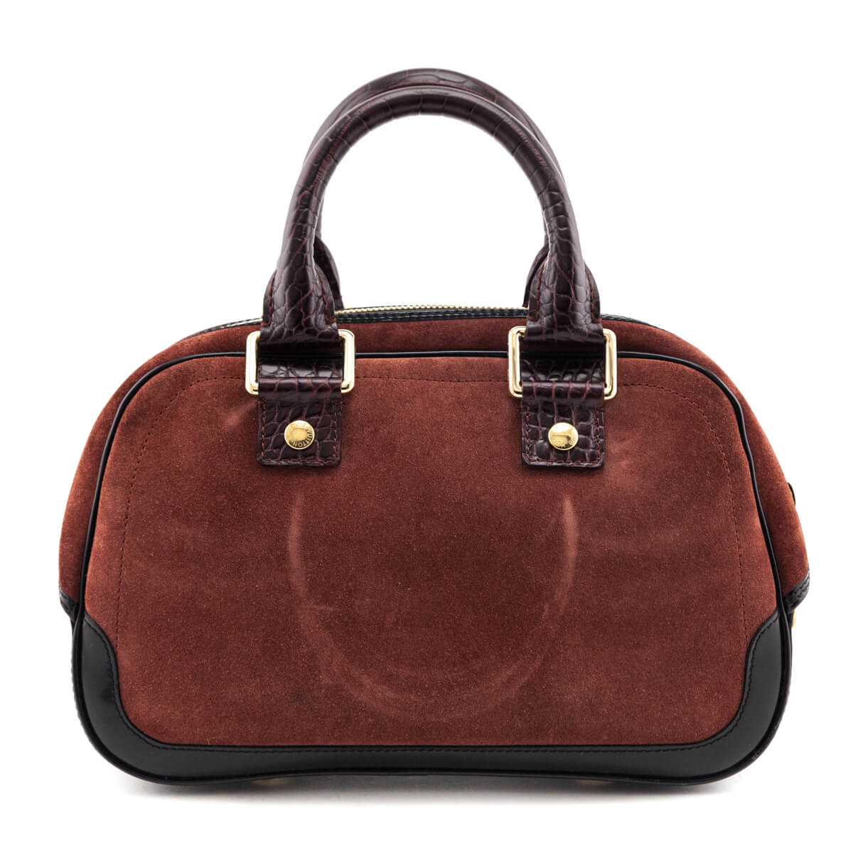 Louis Vuitton Burgundy Suede Stamped Havane Bowler GM - Love that Bag etc - Preowned Authentic Designer Handbags & Preloved Fashions