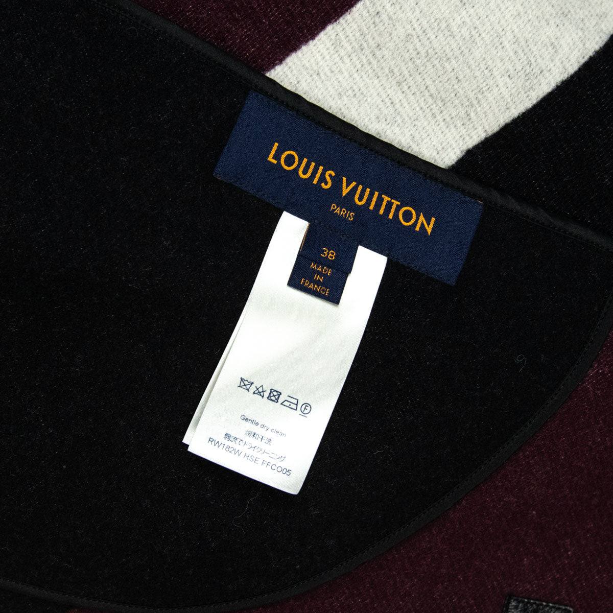 Louis Vuitton Burgundy & Black Wool Zip Cape Size S | FR 38 - Love that Bag etc - Preowned Authentic Designer Handbags & Preloved Fashions
