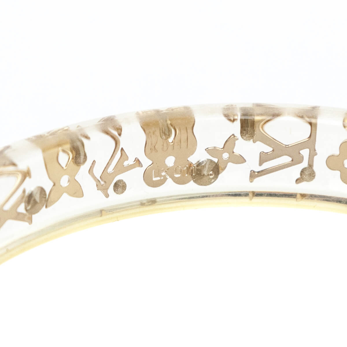 Louis Vuitton Resin & Crystal Large Inclusion Bangle - Clear, Gold
