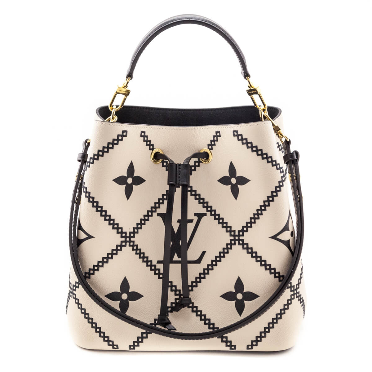 Louis Vuitton Neonoe MM Bag Monogram Empreinte Cream Leather | 3D model