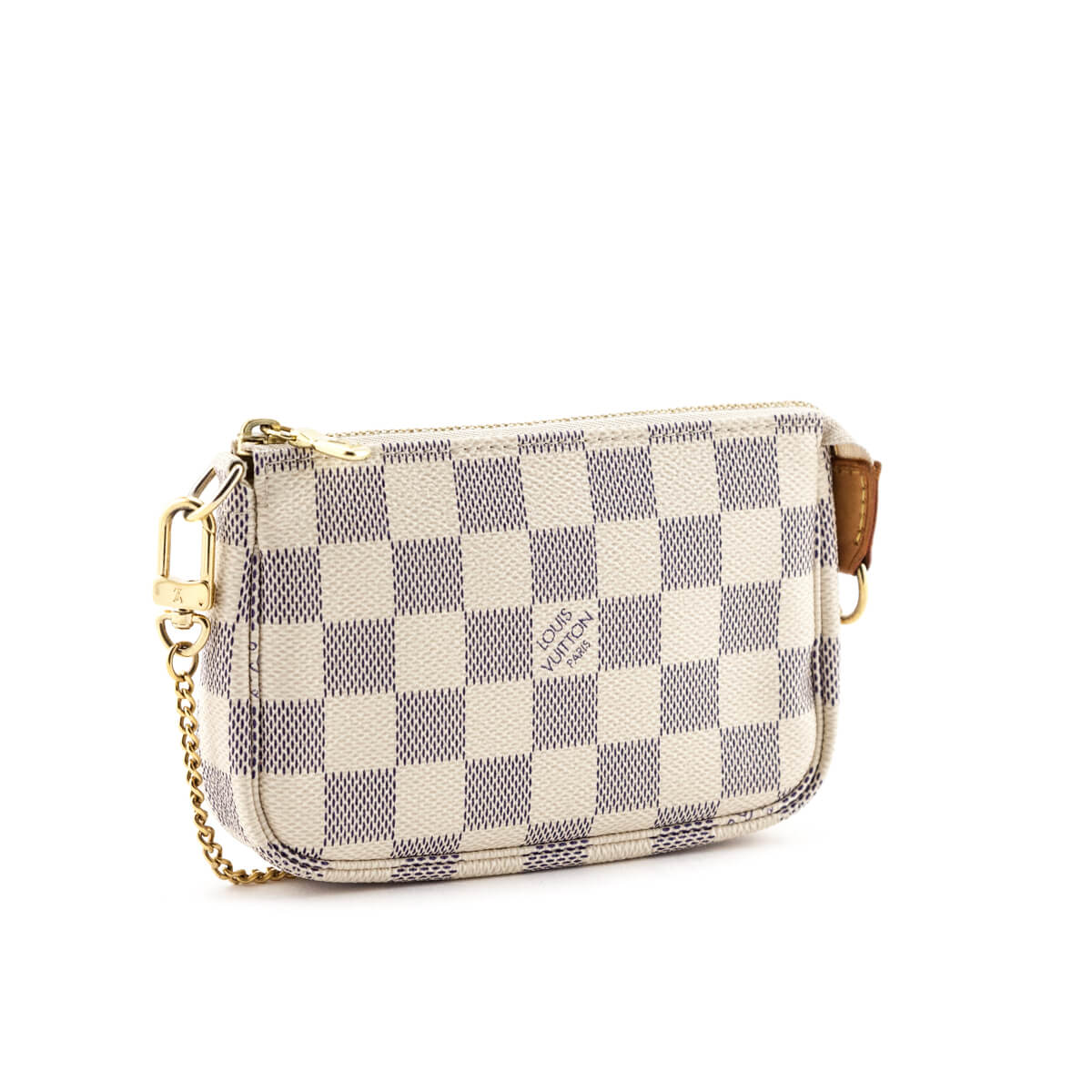 AUTHENTIC Louis Vuitton mini pochette accessoires in damier azur