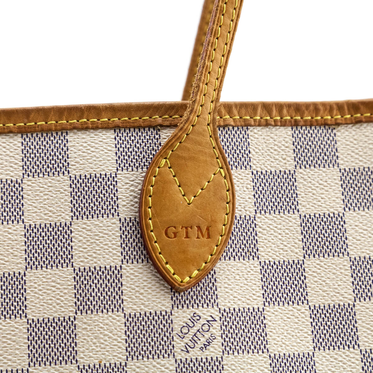 Louis Vuitton White Damier Azur Neverfull GM Leather Cloth ref.963943 -  Joli Closet