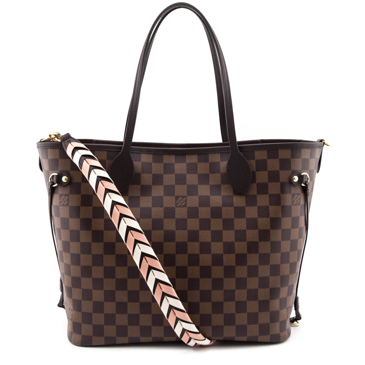 Louis Vuitton Damier Ebene Braided Neverfull MM With Pouch - Love that Bag etc - Preowned Authentic Designer Handbags & Preloved Fashions