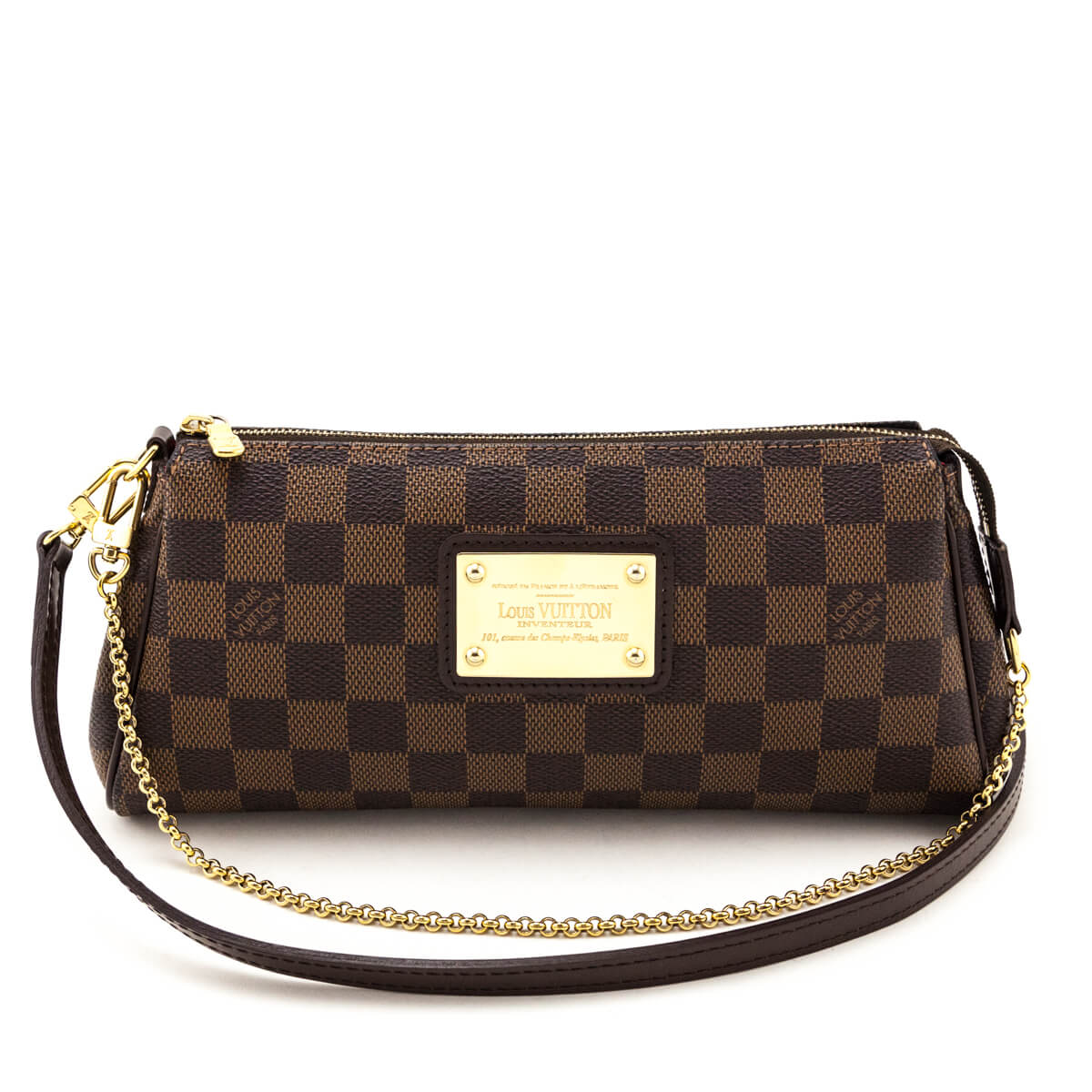 Louis Vuitton Damier Ebene Eva Clutch - Love that Bag etc - Preowned Authentic Designer Handbags & Preloved Fashions