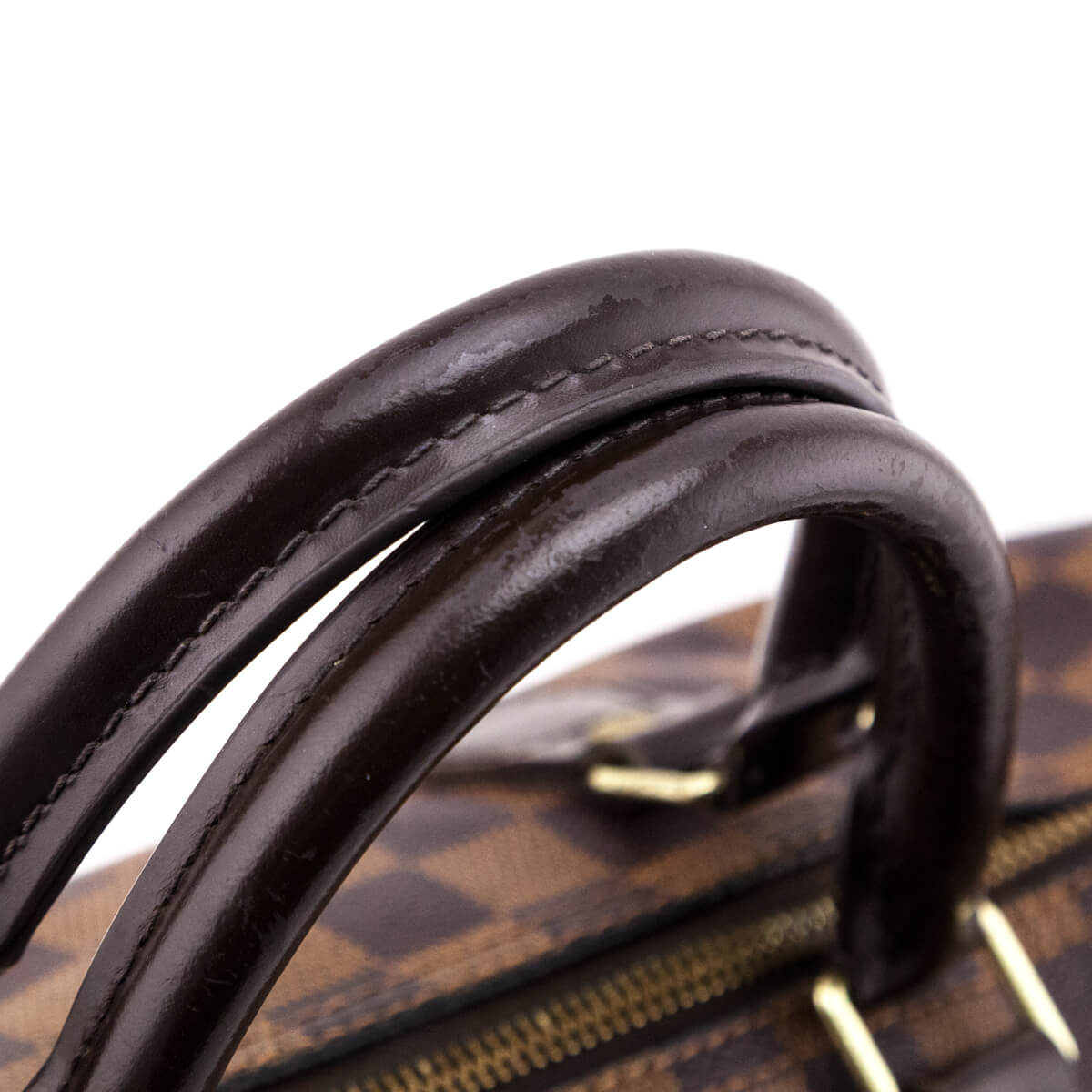 Louis Vuitton LV speedy 35 damier ebane Brown Leather ref.382392 - Joli  Closet