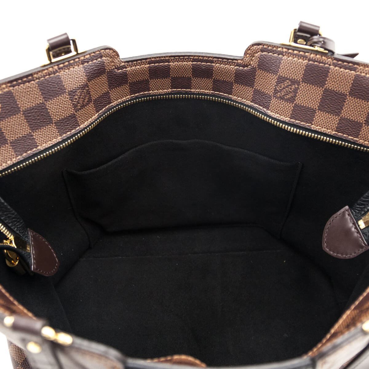 Louis Vuitton Damier Ebene & Black Taurillon Jersey Tote - Love that Bag etc - Preowned Authentic Designer Handbags & Preloved Fashions