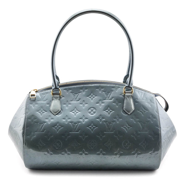 Pre-owned Louis Vuitton Givre Monogram Vernis Alma Gm Bag In Green