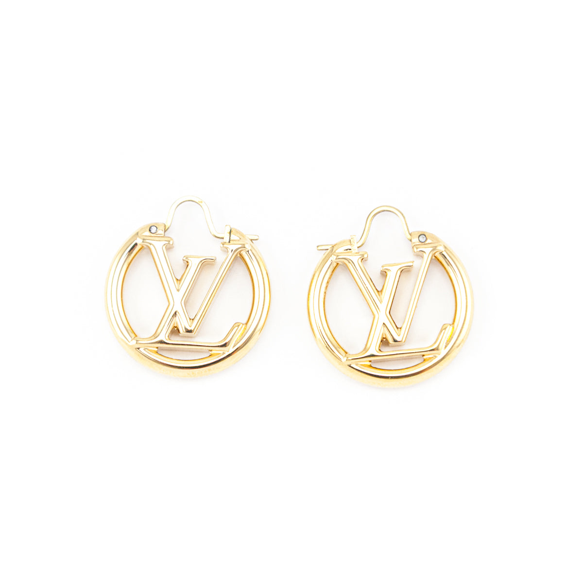Louis Vuitton Gold-Tone Louise PM Hoop Earrings - Love that Bag etc - Preowned Authentic Designer Handbags & Preloved Fashions
