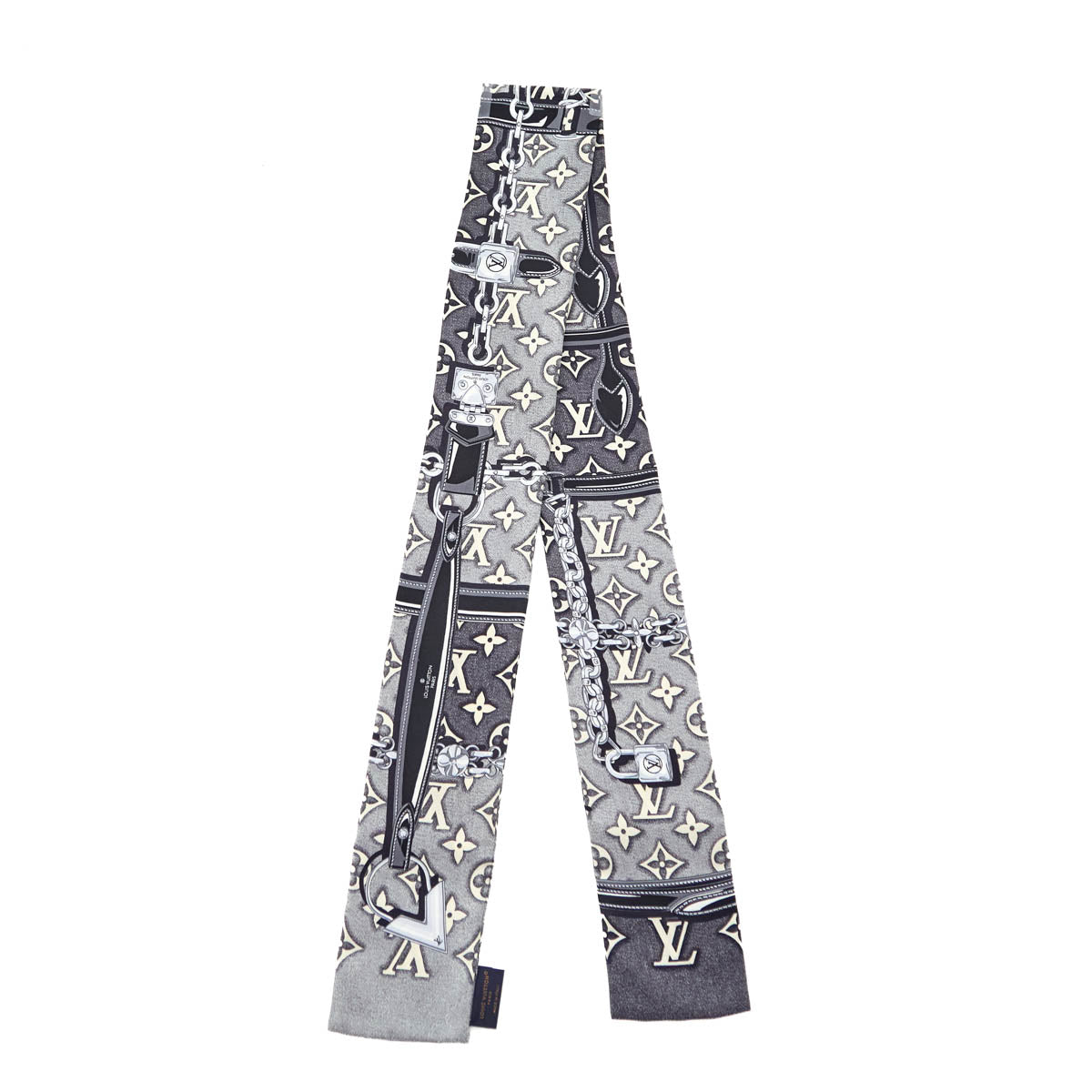 Louis Vuitton Gray Silk Confidentiel Bandeau