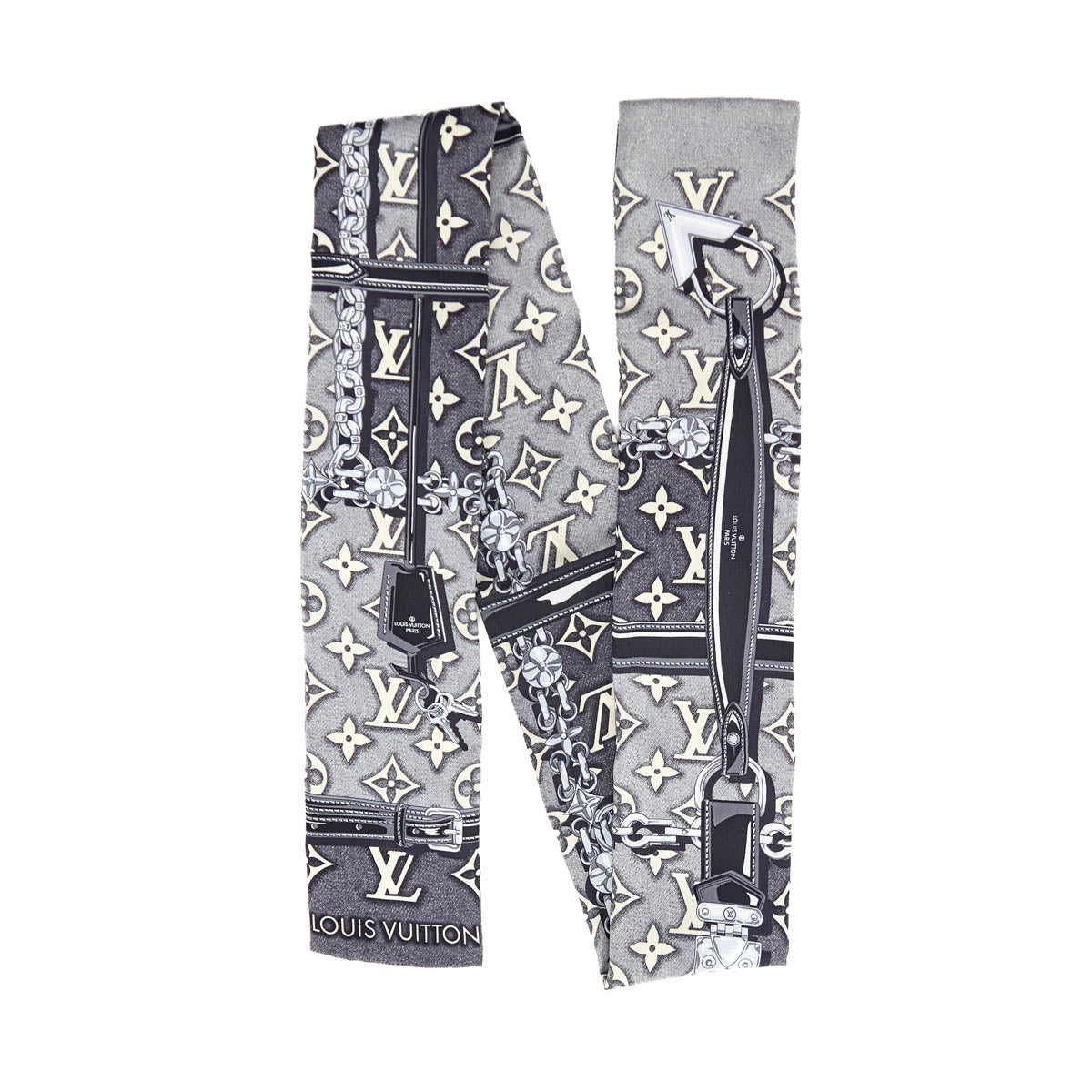 Louis Vuitton Gray Silk Confidentiel Bandeau