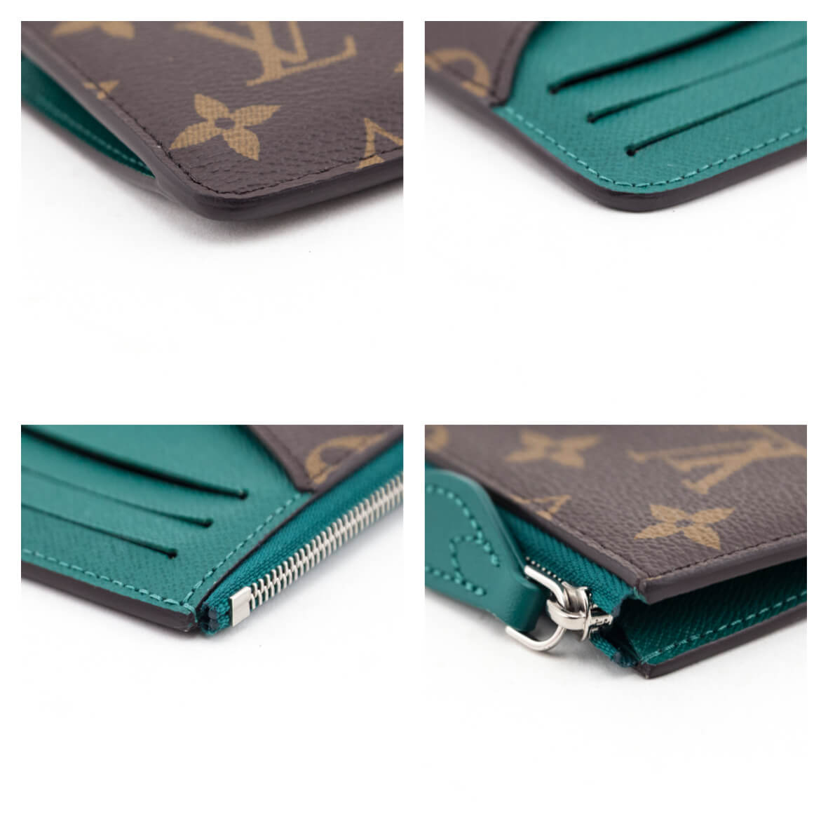 Louis Vuitton Green Monogram Zipped Romy Card Holder - Love that Bag etc - Preowned Authentic Designer Handbags & Preloved Fashions