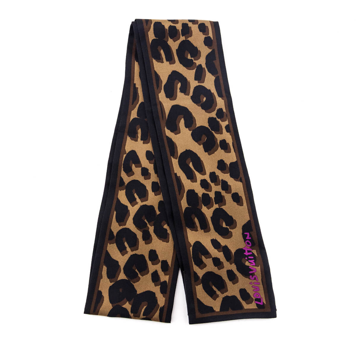 Louis Vuitton Leopard Print Silk Stephen Sprouse Bandeau Scarf