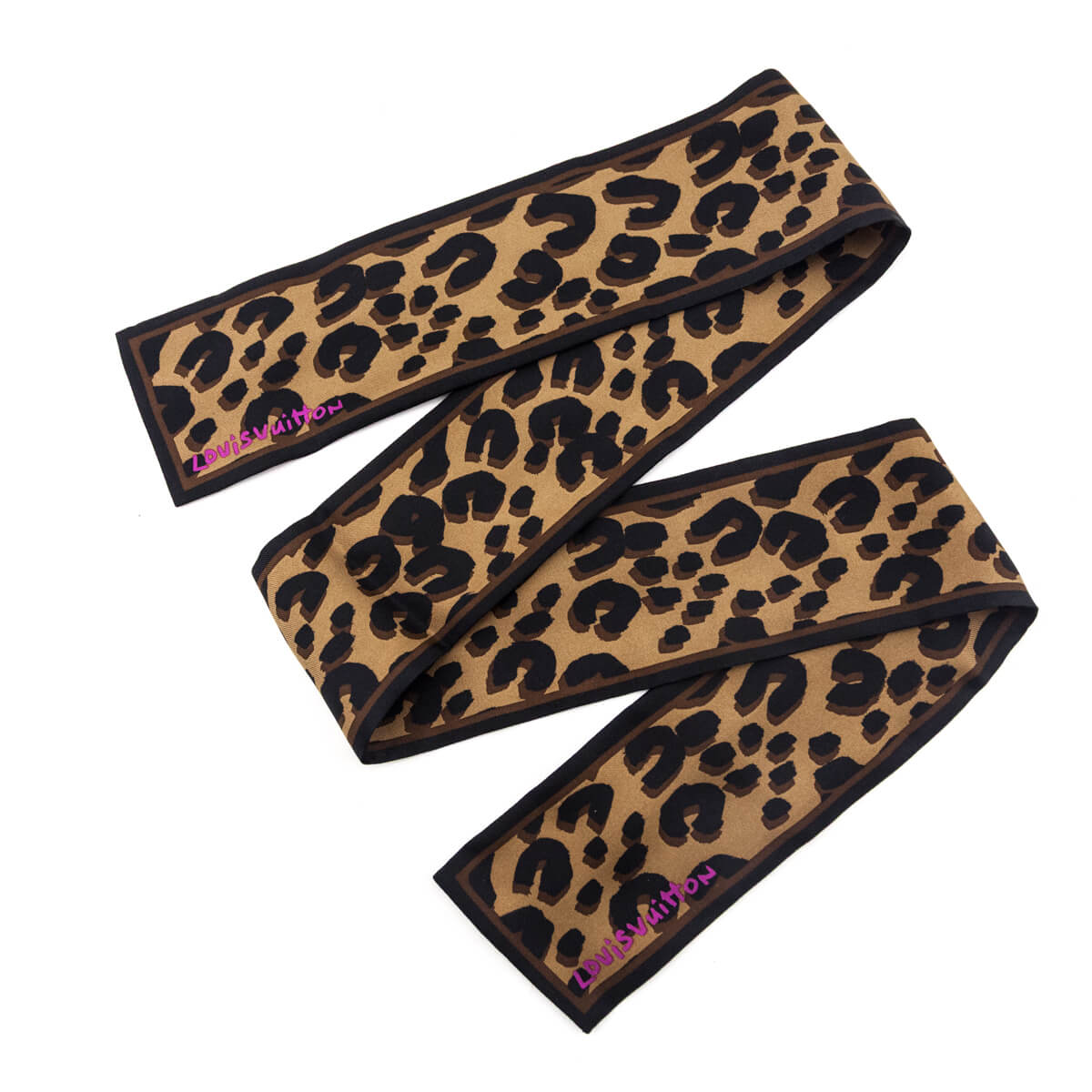 Louis Vuitton Leopard Print Silk Stephen Sprouse Bandeau Scarf