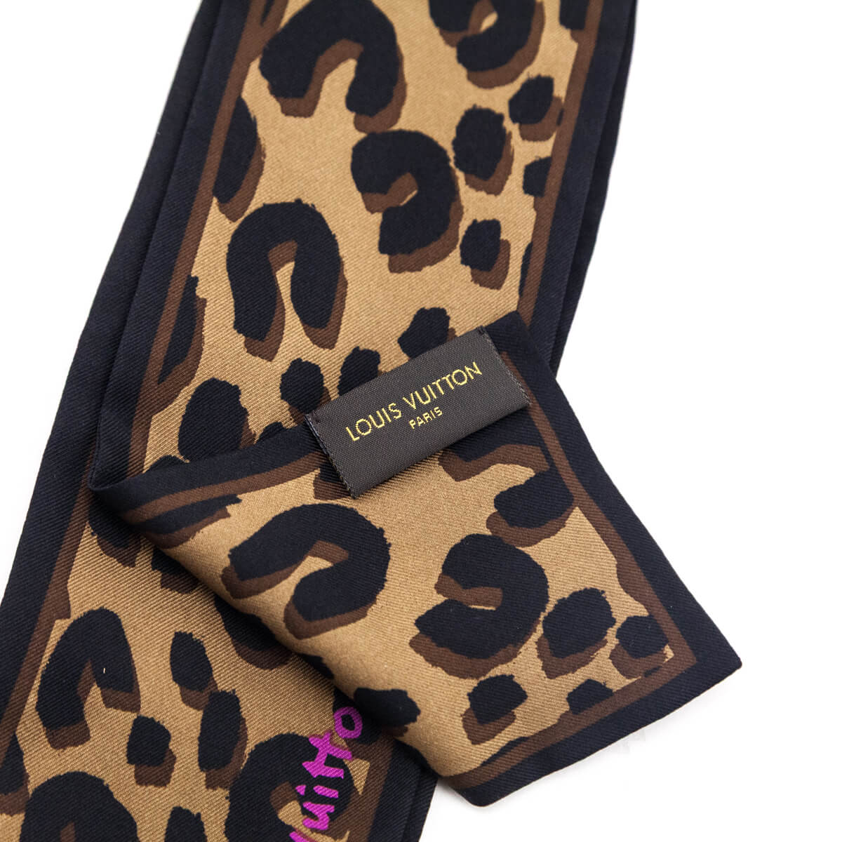 Louis Vuitton Leopard Print Silk Stephen Sprouse Bandeau Scarf