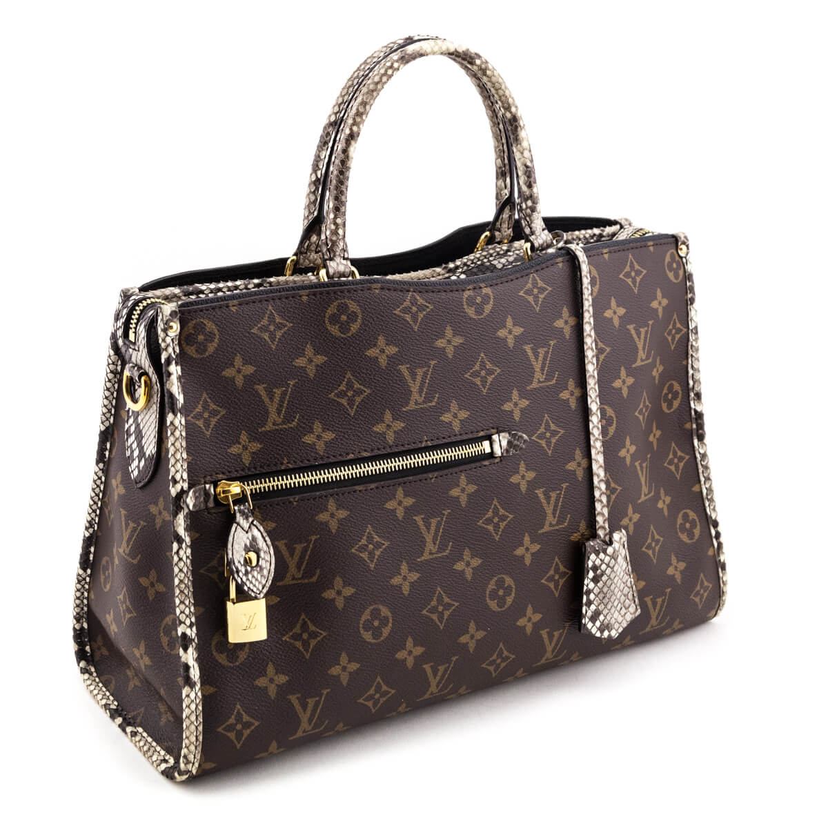 Louis Vuitton Popincourt NM Handbag Monogram Canvas with Python MM