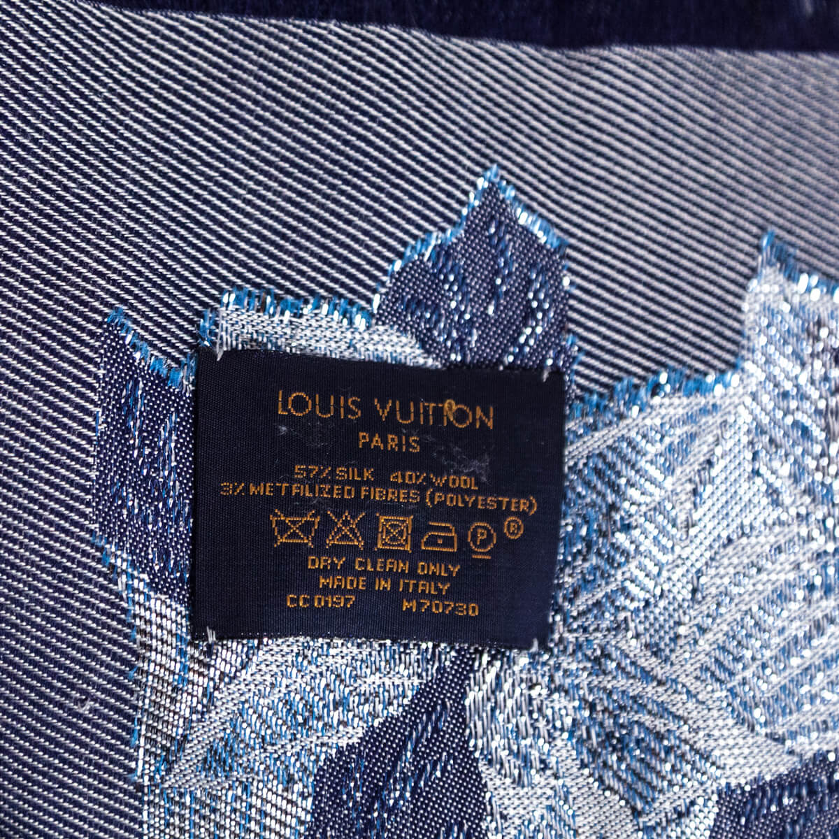 Louis Vuitton Navy Lurex Monogram Shine Flower Embellished Shawl - Love that Bag etc - Preowned Authentic Designer Handbags & Preloved Fashions