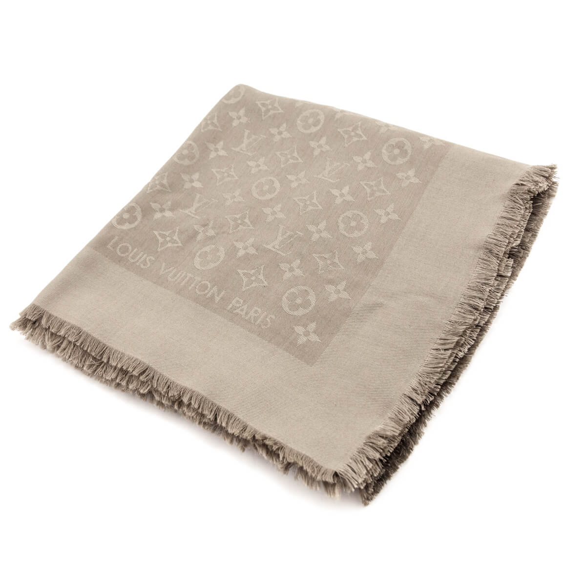 Louis Vuitton Taupe Classic Monogram Shawl - Love that Bag etc - Preowned Authentic Designer Handbags & Preloved Fashions