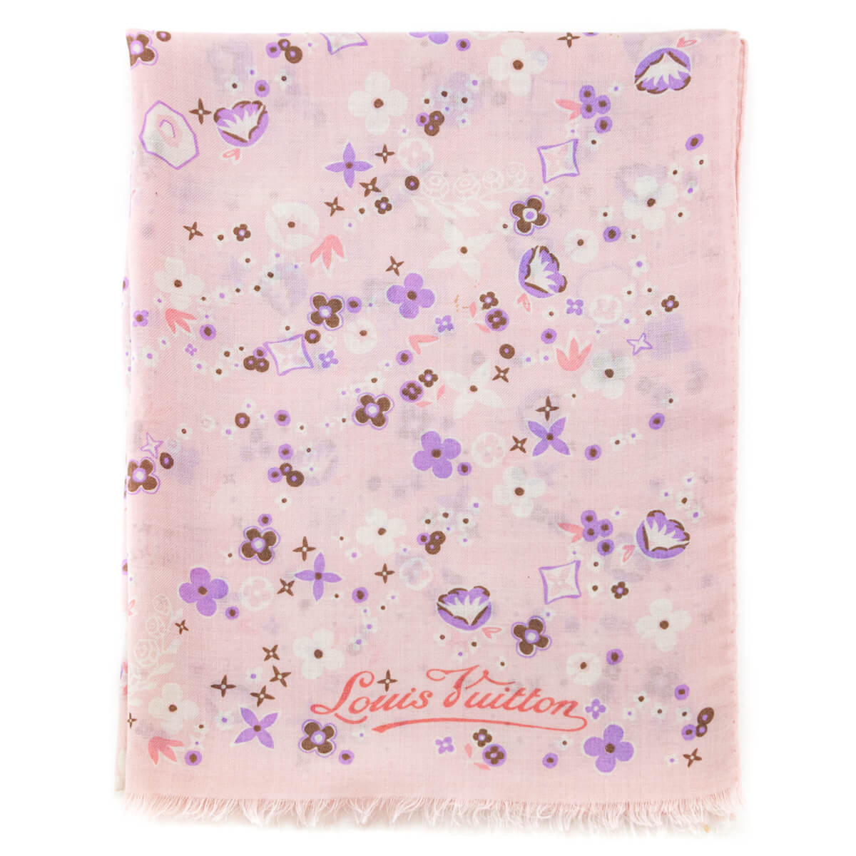 Louis Vuitton Pink & Purple Cashmere Oblong Scarf