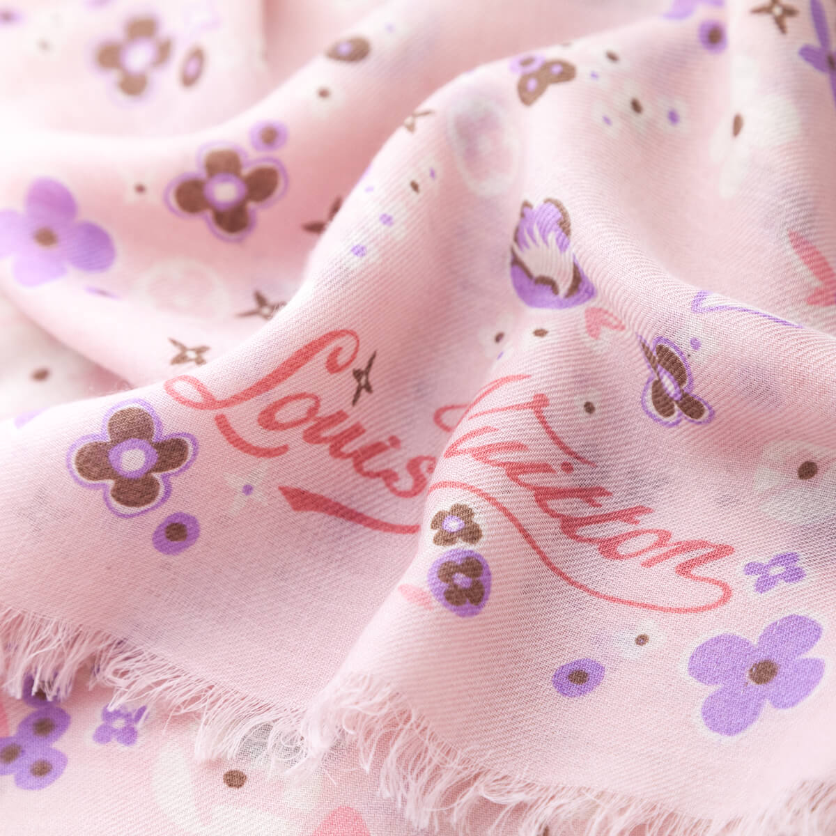 Louis Vuitton Pink & Purple Cashmere Oblong Scarf