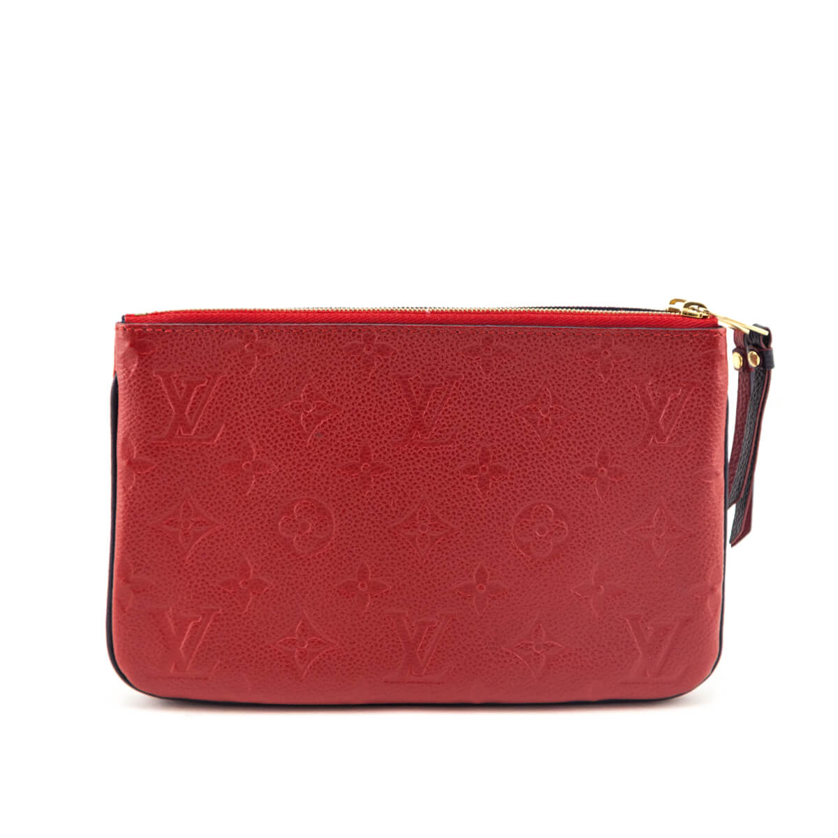 Louis Vuitton Red & Marine Empreinte Double Zip Pochette Without Chain