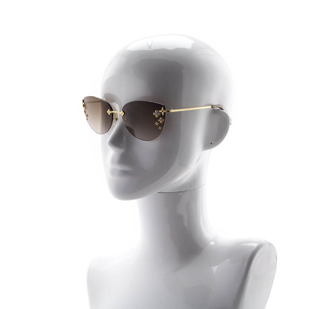 Louis Vuitton Goldtone Desmayo CatEye Sunglasses – Bagaholic