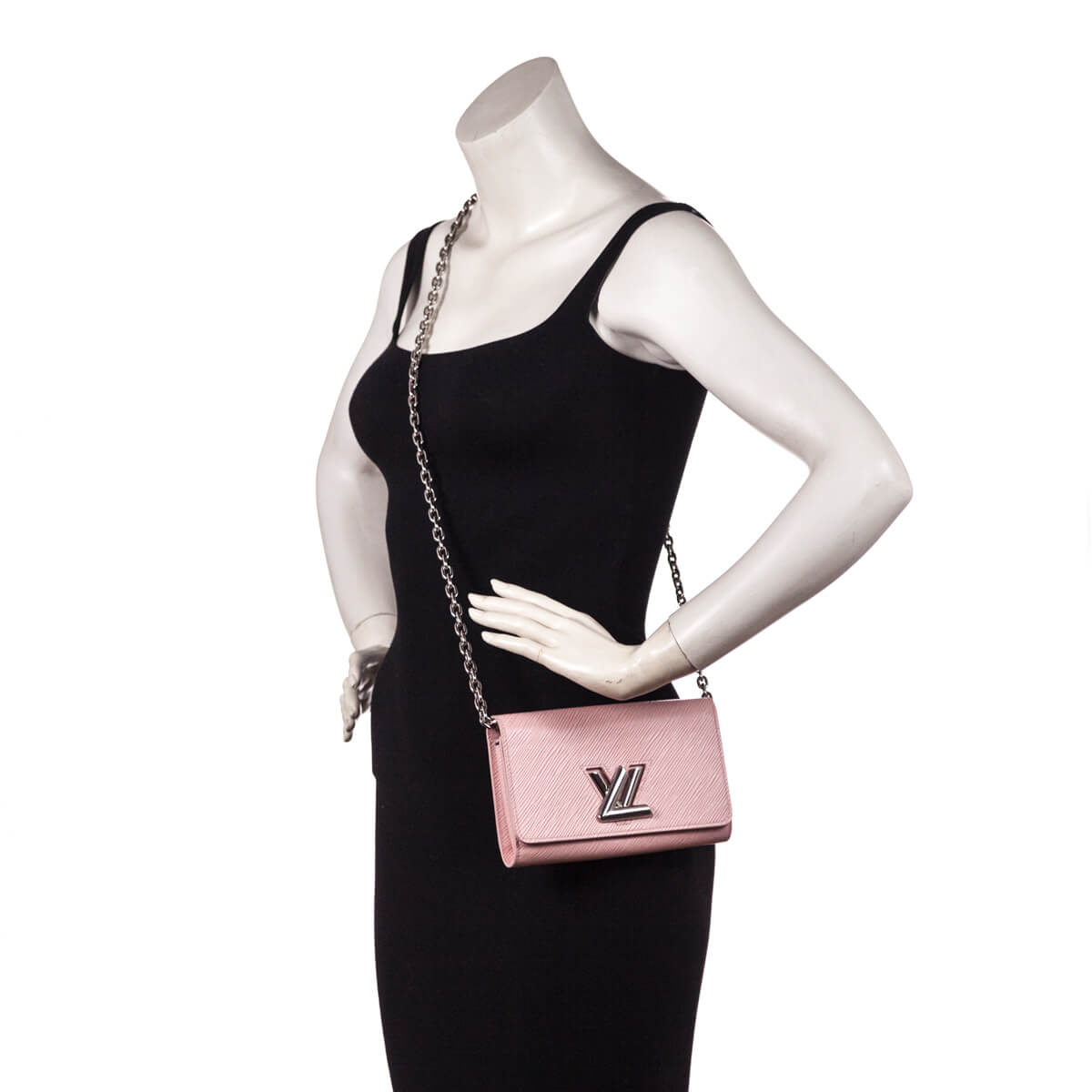 Louis Vuitton Rose Ballerine Epi Leather Twist Wallet On Chain Louis Vuitton