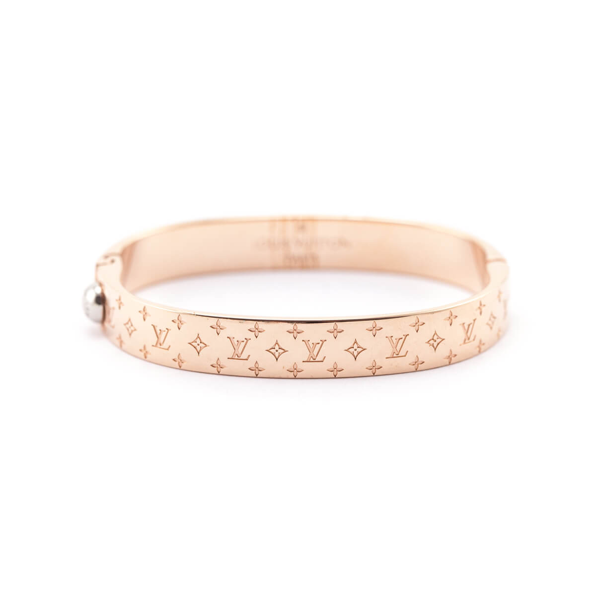 Louis Vuitton Rose Gold Brass Nanogram Cuff Bracelet