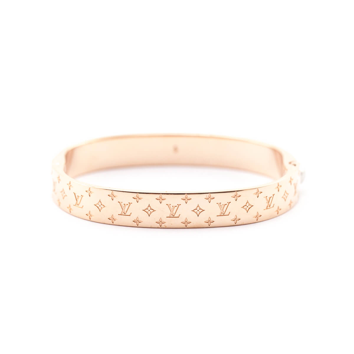 Louis Vuitton Rose Gold Brass Nanogram Cuff Bracelet