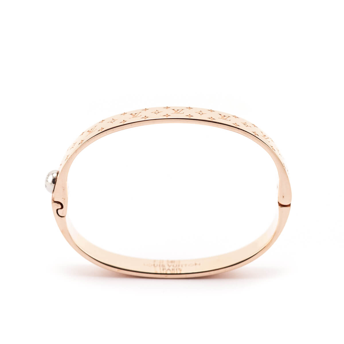 Louis Vuitton Rose Gold Brass Nanogram Cuff Bracelet