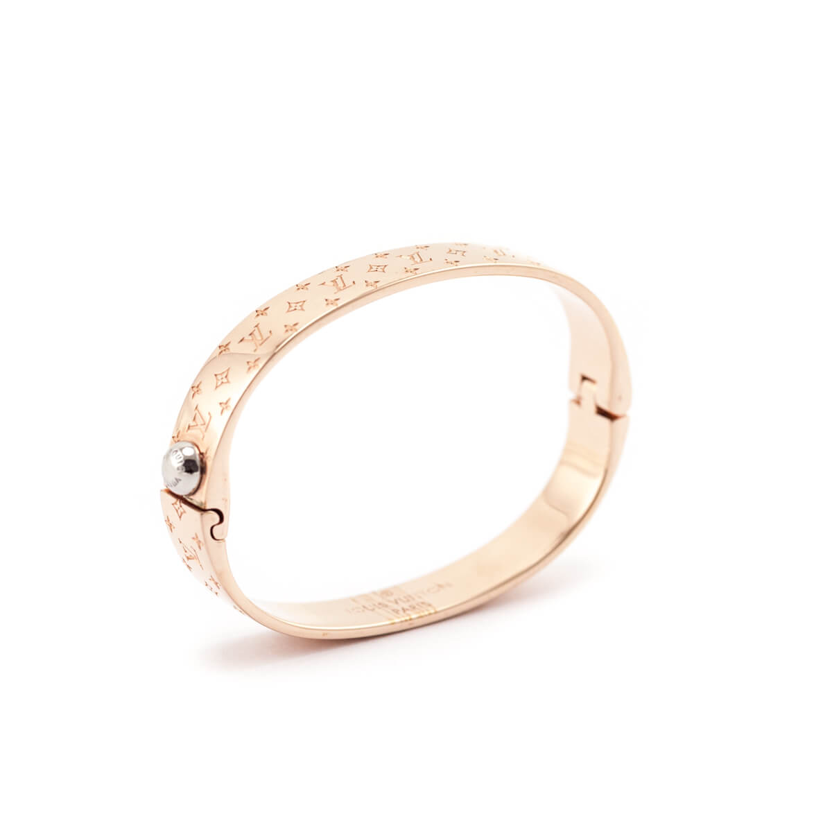 Louis Vuitton Rose Gold Brass Nanogram Cuff Bracelet