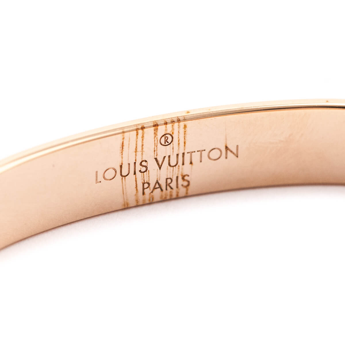 Louis Vuitton Rose Gold Brass Nanogram Cuff Bracelet