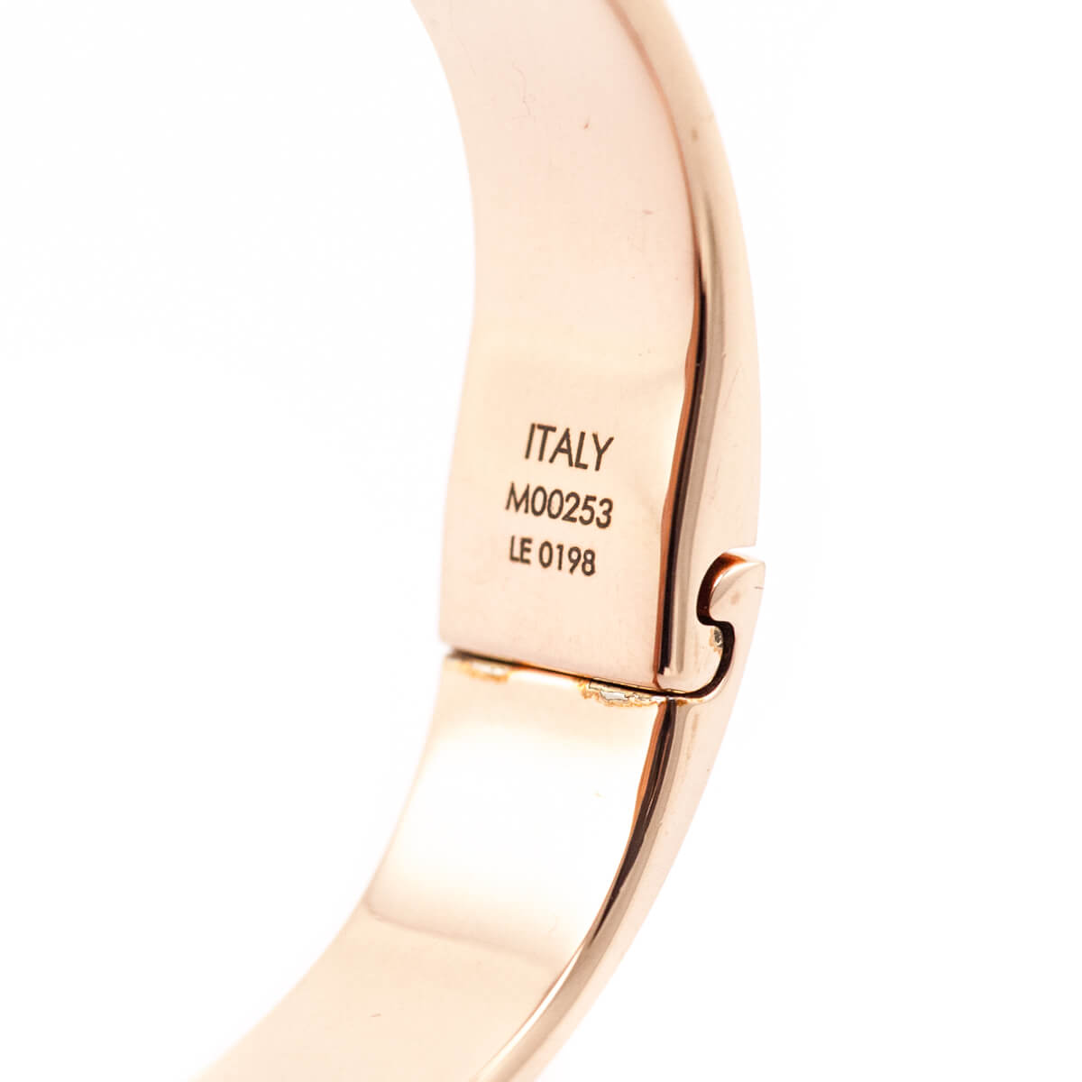 Louis Vuitton Rose Gold Brass Nanogram Cuff Bracelet