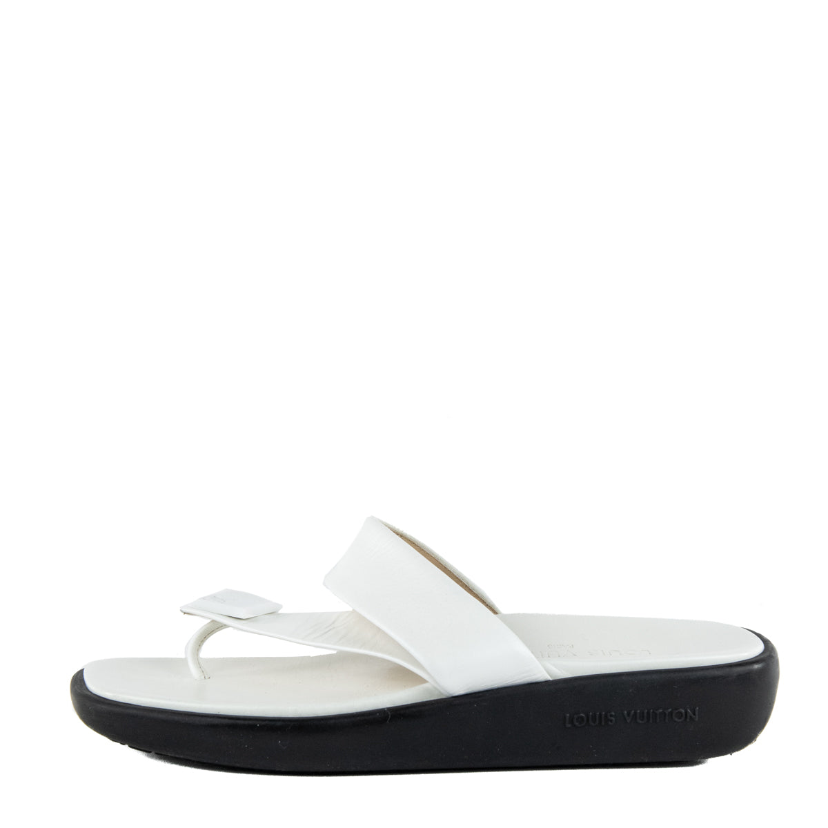 Flatform Sandals Louis Vuitton Leather Slides Louis Vuitton White