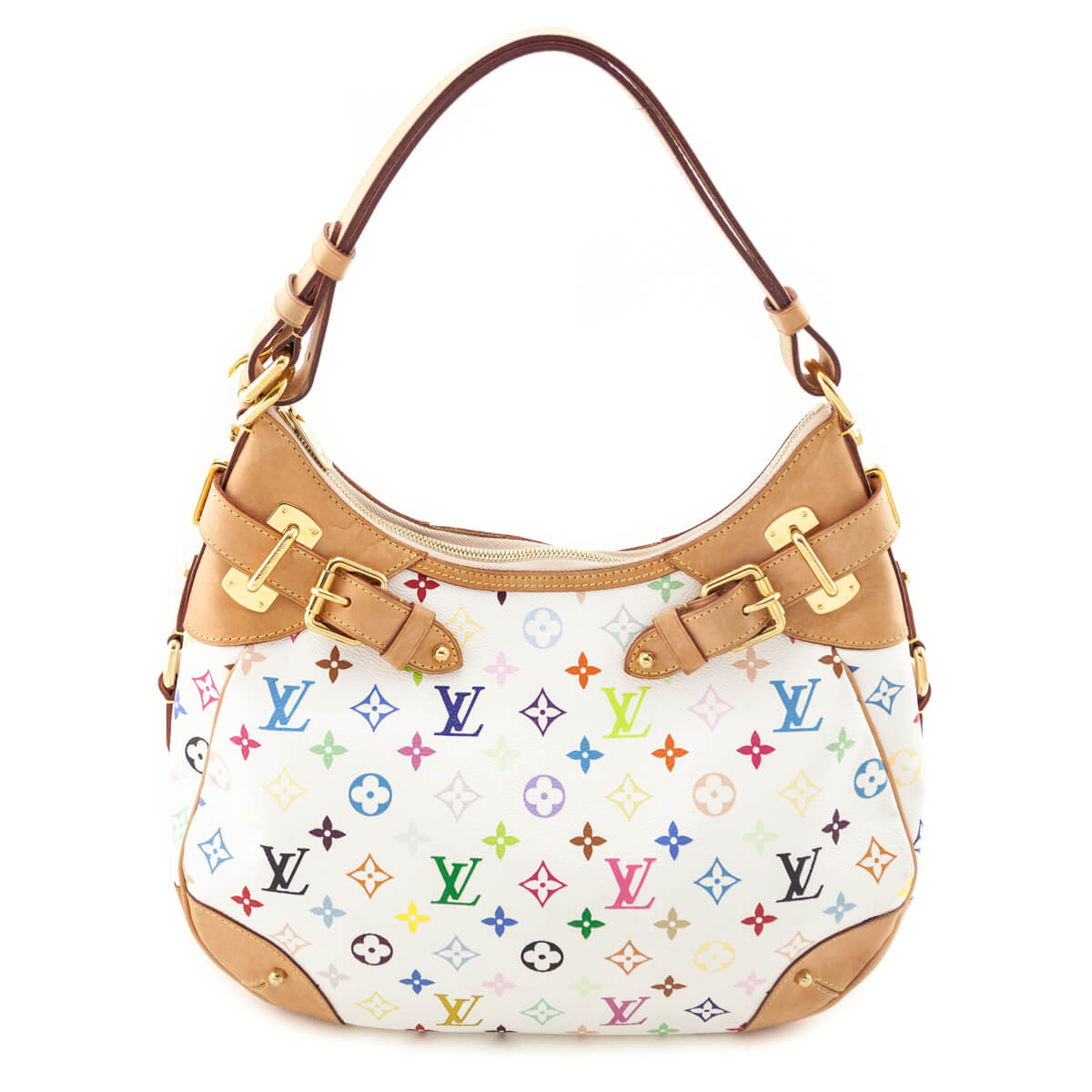 Louis Vuitton White Monogram Multicolor Greta Shoulder Bag