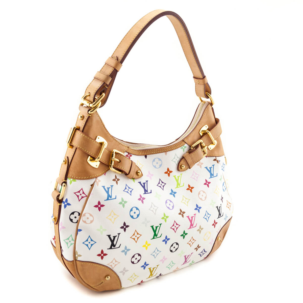 Louis Vuitton White Monogram Multicolor Greta Shoulder Bag