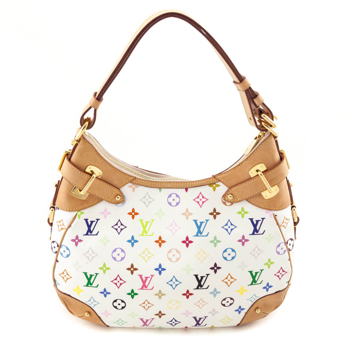 Louis Vuitton White Monogram Multicolor Greta Shoulder Bag