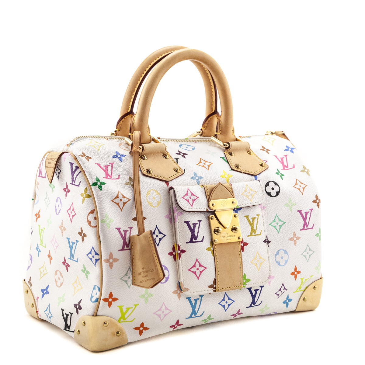 Louis Vuitton White Monogram Multicolor Speedy 30