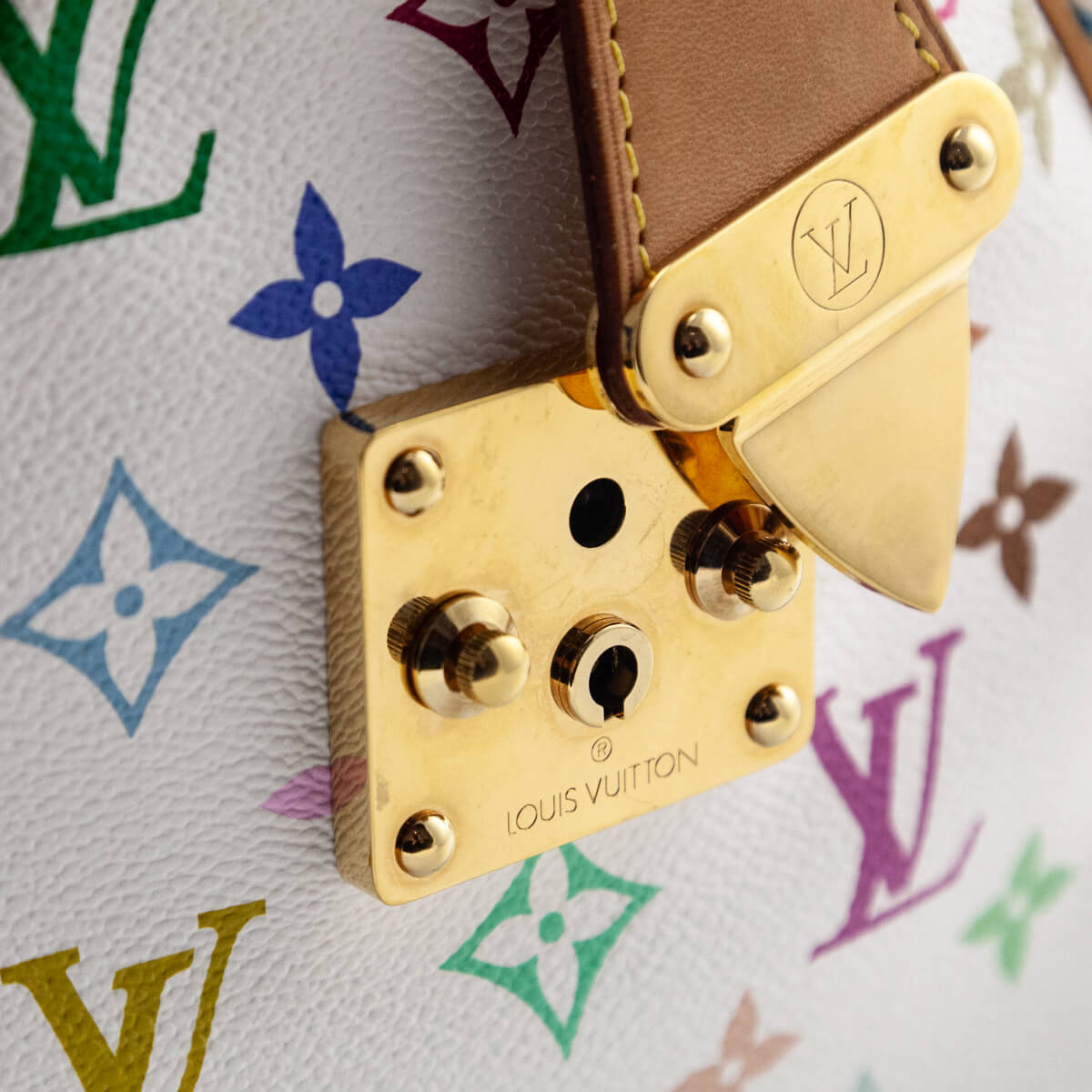 Louis Vuitton White Monogram Multicolor Speedy 30 - Love that Bag etc - Preowned Authentic Designer Handbags & Preloved Fashions