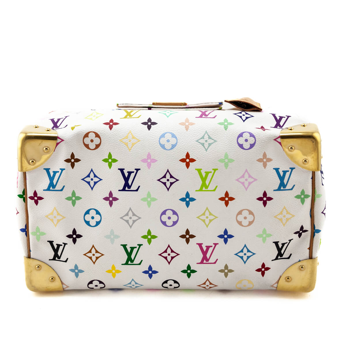 Louis Vuitton White Monogram Multicolor Speedy 30 - Love that Bag etc - Preowned Authentic Designer Handbags & Preloved Fashions