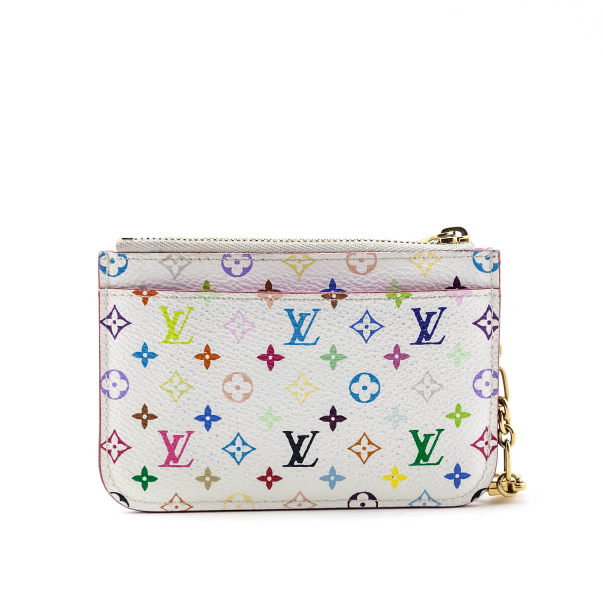 Louis Vuitton White Mulitcolore Key Pochette - Love that Bag etc - Preowned Authentic Designer Handbags & Preloved Fashions
