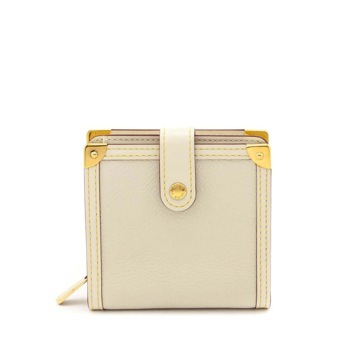 Louis Vuitton White Suhali Zip Compact Wallet - Love that Bag etc - Preowned Authentic Designer Handbags & Preloved Fashions