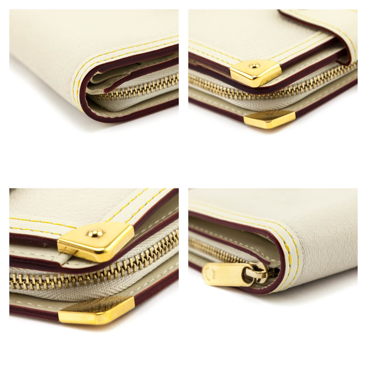 Louis Vuitton White Suhali Zip Compact Wallet - Love that Bag etc - Preowned Authentic Designer Handbags & Preloved Fashions