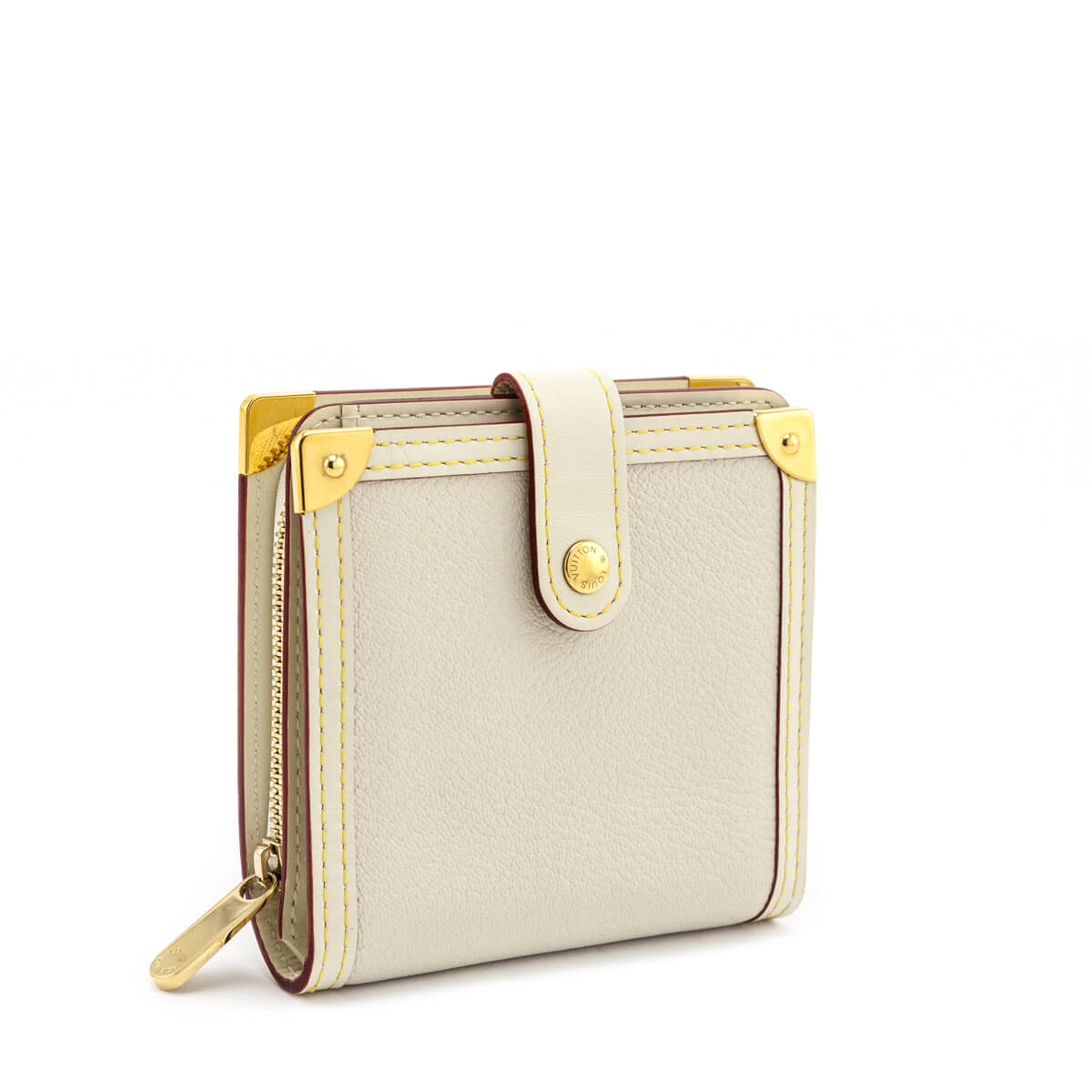 Louis Vuitton White Suhali Zip Compact Wallet - Love that Bag etc - Preowned Authentic Designer Handbags & Preloved Fashions