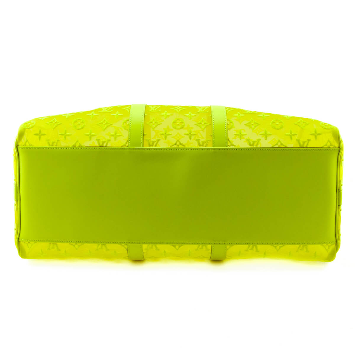 Louis Vuitton Yellow Monogram Fluo See Through Virgil Abloh Keepall Bandouliere 50