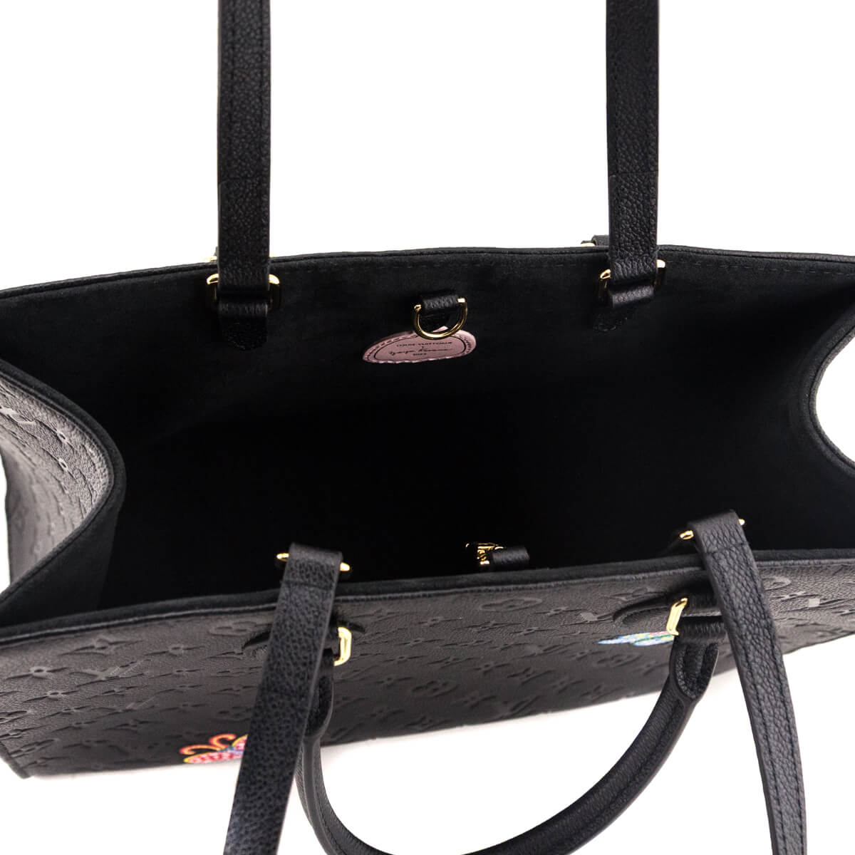 Louis Vuitton x Yayoi Kusama Black Monogram Empreinte Flowers OnTheGo MM - Love that Bag etc - Preowned Authentic Designer Handbags & Preloved Fashions