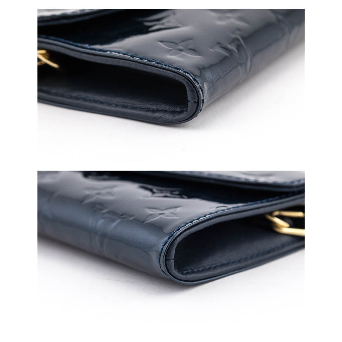 Louis Vuitton Bleu Nuit Monogram Vernis Sunset Boulevard Convertible Clutch