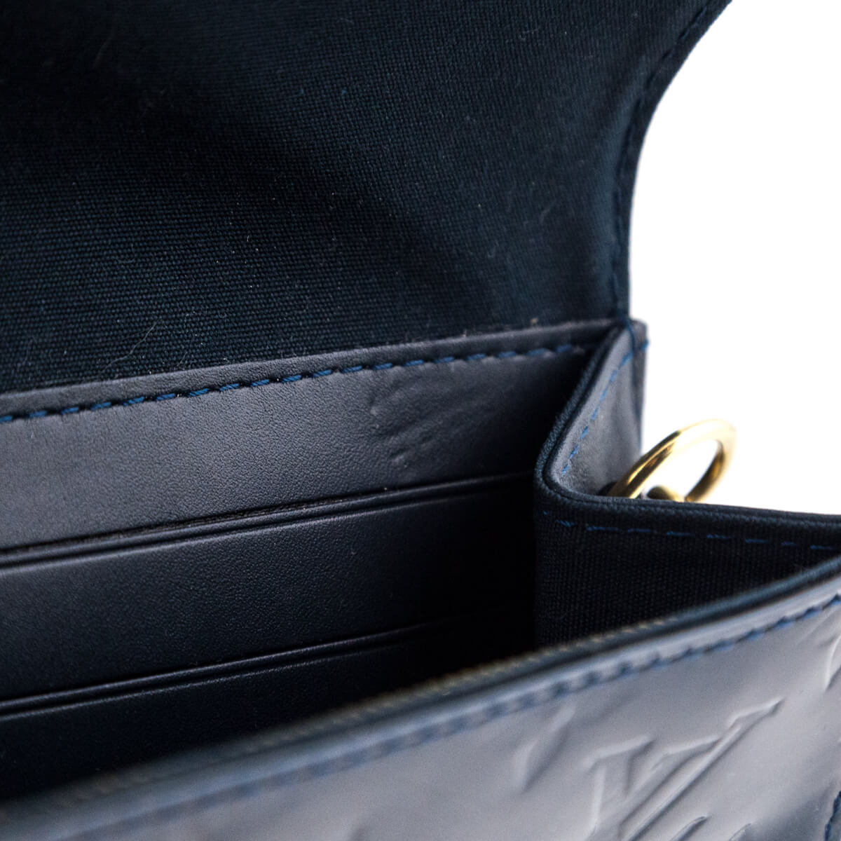 Louis Vuitton Bleu Nuit Monogram Vernis Sunset Boulevard Convertible Clutch