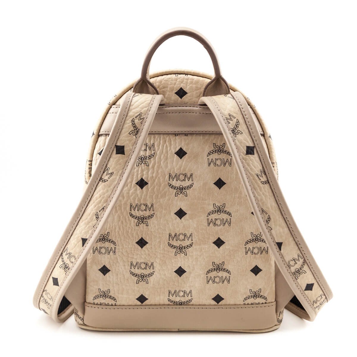 MCM Beige Visetos Side Stud Mini Stark Backpack - Love that Bag etc - Preowned Authentic Designer Handbags & Preloved Fashions