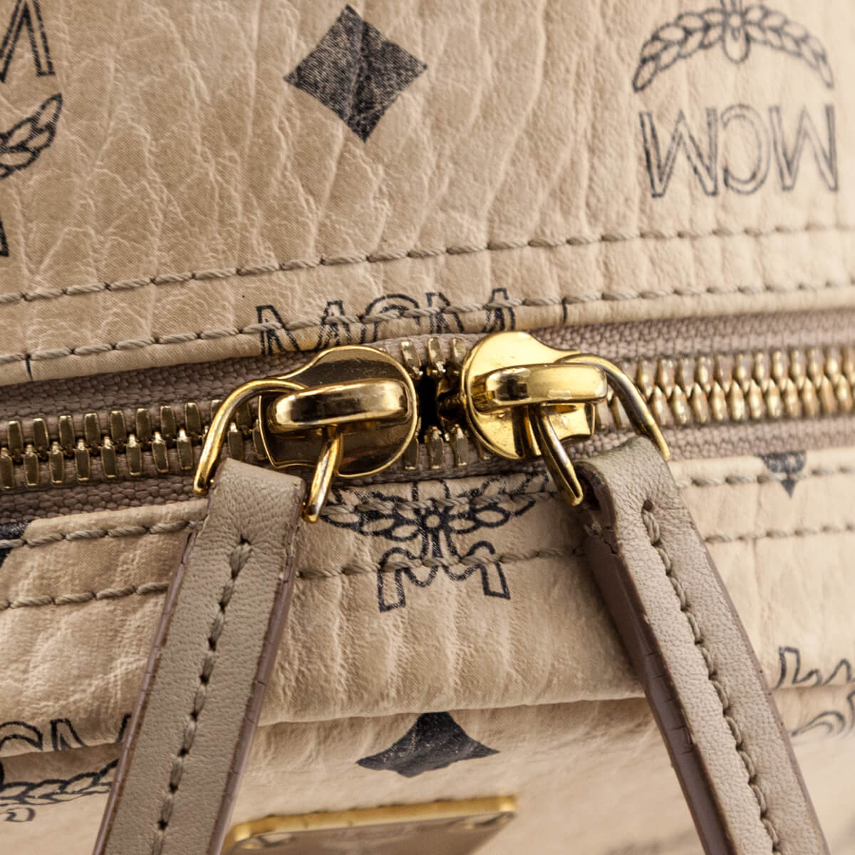 MCM Beige Visetos Side Stud Mini Stark Backpack - Love that Bag etc - Preowned Authentic Designer Handbags & Preloved Fashions