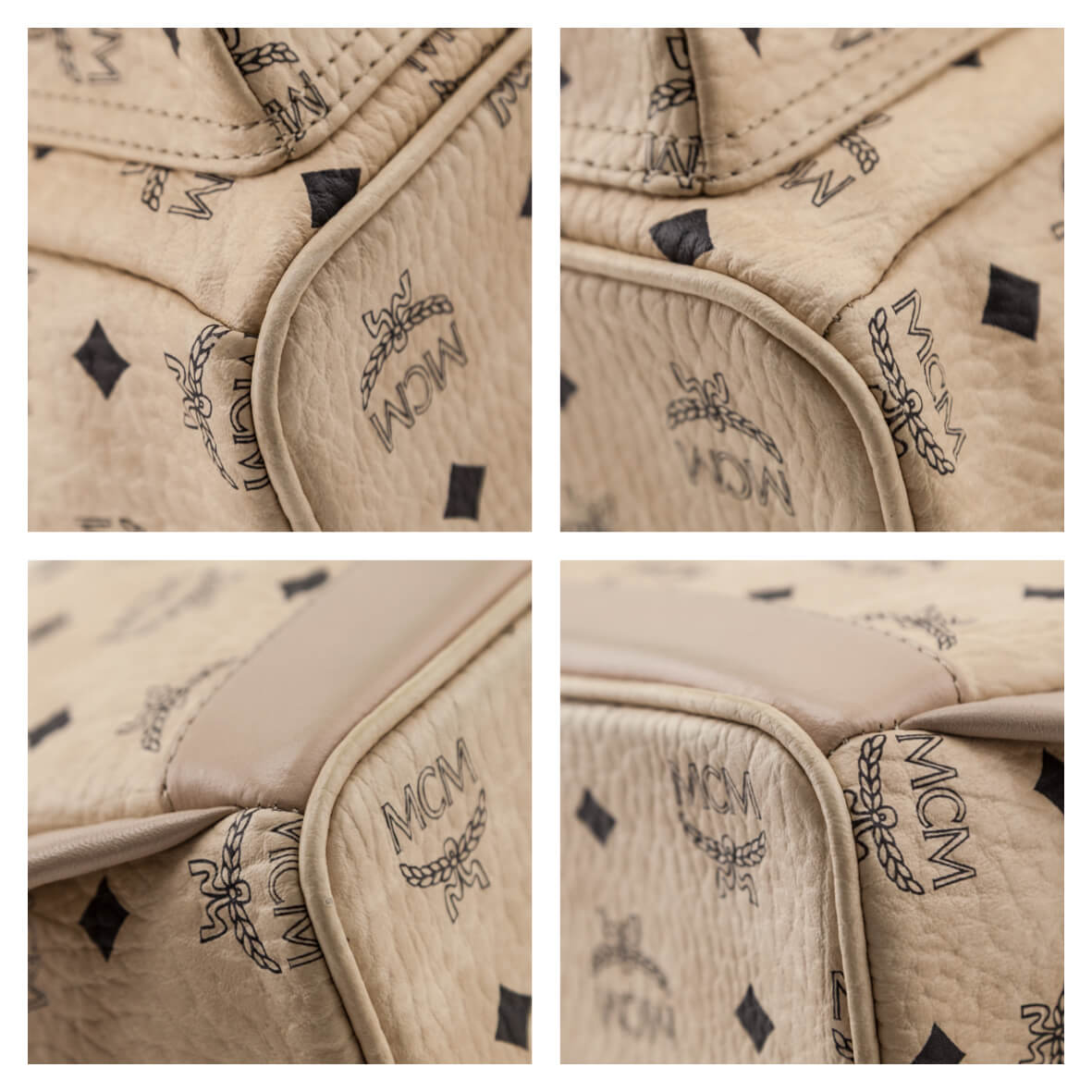 MCM Beige Visetos Side Stud Mini Stark Backpack - Love that Bag etc - Preowned Authentic Designer Handbags & Preloved Fashions